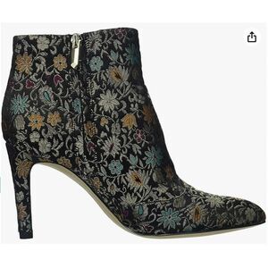 Sam Edelman Olette Black Floral Brocade Tapestry Stiletto Ankle Boots Womens 8.5